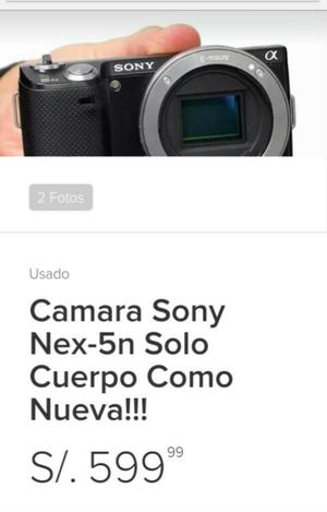 Camara Sony Nex5n Mas Lentes Sonnar T*e