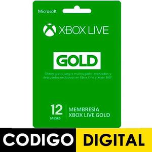 Membresia Microsoft Xbox Live Gold 12 Meses - Xbox One Y 360