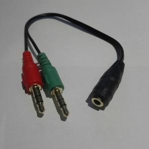 Cable Splitter De Audifono A Audio Y Micrófono Macho 1 A 2