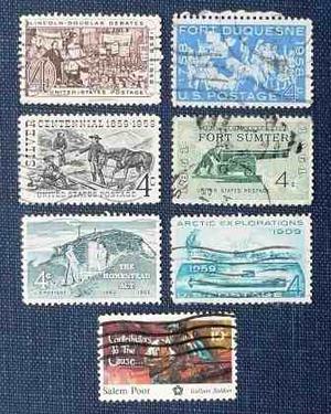 Lote 7 Estampillas Stamp Estados Unidos Usa 4c Civil War