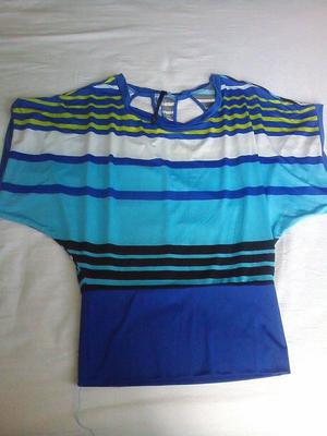 blusa azul mujer