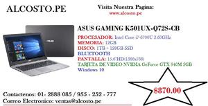 ASUS GAMING K501UXQ72SCB