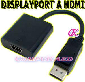 Adaptador Displayport A Hdmi De Laptop A Monitor, Tv Lcd