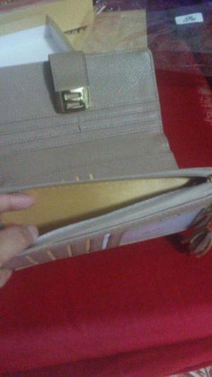 Billetera Cartera Mujer Color Beige