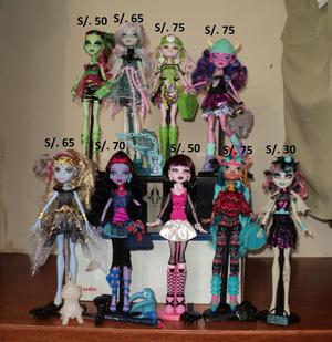 Venta de 9 Muñecas Monster High por Lote o Unidad