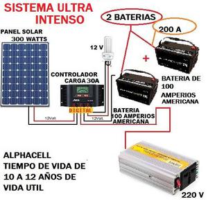 sitema panel solar ultra intenso w BATERIAS AMERICANAS