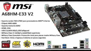 Motherboard Msi A68hm-e33 V2 (A68hm-e33 V2) Fm2+ Nuevo