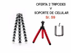 Trípode Para Cámaras 22cm + Trípode Con Soporte De