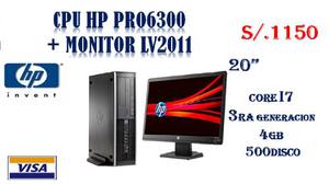Cpu Hp Core I7 3ra + Monitor Lv´´