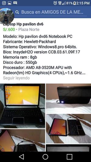 Vendo Laptop Hp Pavilon Dv6