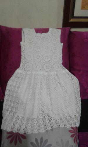 Vestido de Hilo Tejido Crochet Blanco