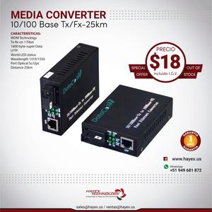 MEDIA CONVERTER  Base Tx/Fx25km