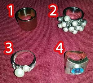 Set de 10 anillos de fantasía, modelos variados TALLA 7