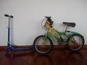 Remato bicicleta y scooter para niño
