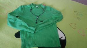 Suéter Verde Y Rayas