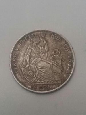 Moneda de Plata 1/2 Sol . Arequipa