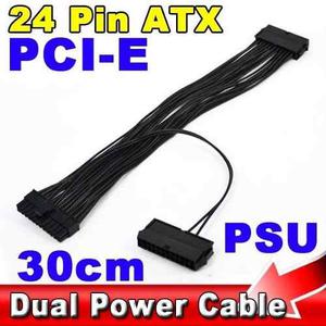 Cable De Fuente De Poder De 24 Pines Atx Dual/doble 30cm