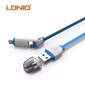 Cable Usb Datos Apple Iphone /android 2 En 1 Ldnio Isc