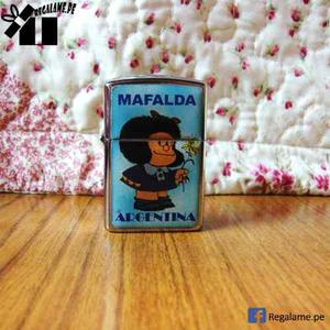 Mafalda Encendedor Recargable / Bencina Artesania Argentina