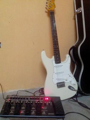 guitarra estratocaster blanca