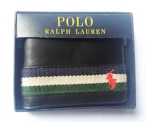 Billetera de hombre, 100 cuero, marca Polo by Ralph Lauren