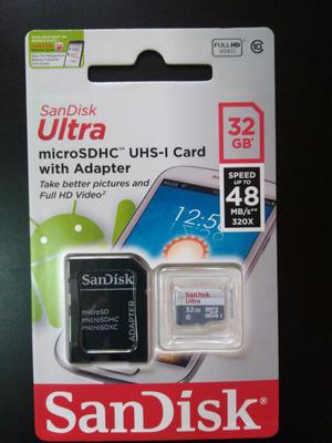 Micro Sd Sandisk Ultra 32 Gb Sellado