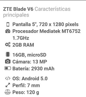 Vendo Celular Zte Blade V6