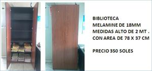 BIBLIOTECA GRANDE DE MELAMINE DE 18 MM