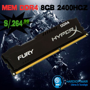 MEM. RAM KINGSTON DDR4 8GB/ FURY NEGRO