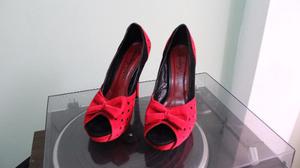 Zapatos Rojos Con Puntos Negros - Calzado - Tacones