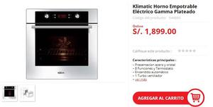 Klimatic Horno Empotrable Eléctrico Gamma Plateado