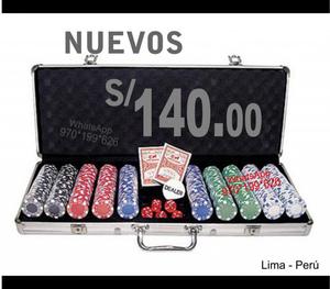 Set de Poker Maletin con 500 Fichas 11.5gms Nuevos en caja