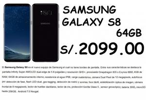 S8 64GB SAMSUNG GALAXY G950F S/. Plan Claro MAX 189