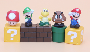 Figuras de Super Mario Bros Lían Bloques Mario Goomba Koopa
