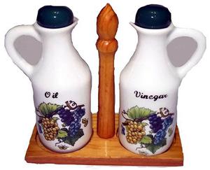 Set para vinagre y aceite de cerámica Santini