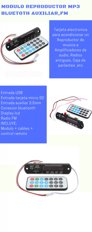 modulos mp3, aux, radio fm