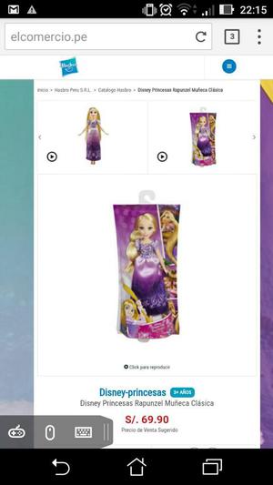 Princesa Rapunzel Nueva Original