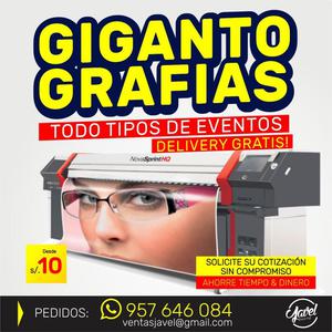 GIGANTOGRAFIAS PARA TODO TIPOS DE EVENTOS