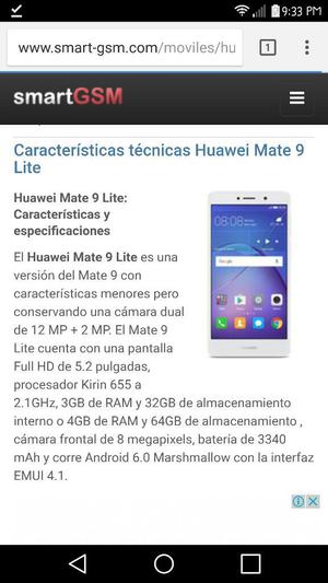 Huawey Mate 9 Lite Nuevo