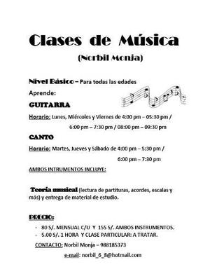 Clases De Guitarra Y/o De Canto - Nivel Básico En Chiclayo