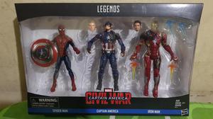 Marvel Legends Civil War Pack 3 Spider Man Captain America