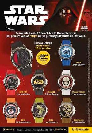 Coleccion Completa Relojes Star Wars Del Comercio(8 Relojes)