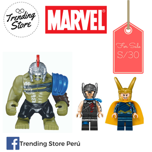 LEGO marvel Thor Ragnarok Thor,Loki y Hulk