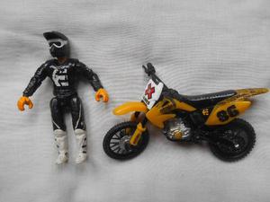 Moto Miniatura De Colección Con Motociclista