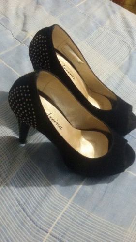 Zapatos Taco Alto Negros Para Mujer