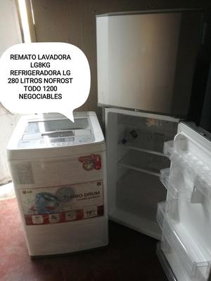 Vendo Urgente Refrigeradora y Lavadora LG como Nuevas