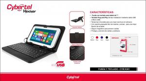 Teclado microUsb P/tablet 7 Cybertel Hacker con Funda