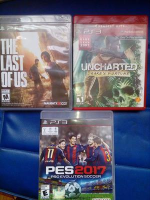 Juegos PS3 The last of Us/ Uncharted/ PES