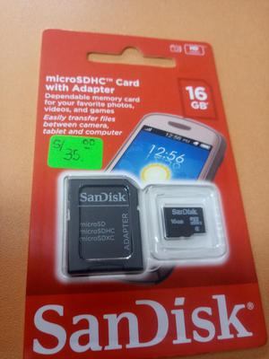 Memoria Micro Sd 16 Gb Sandisk Nuevo