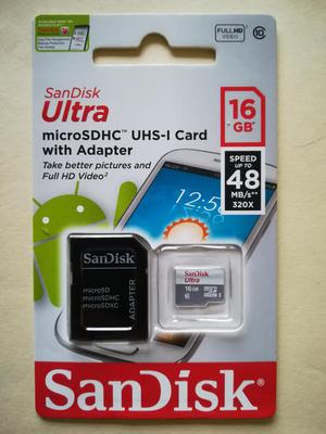Memoria Microsd 16 Gb Clase 10 Sanddisc